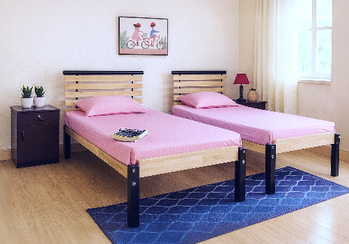 Twin Bedroom Bed, Mattress and Bedside Table Combo